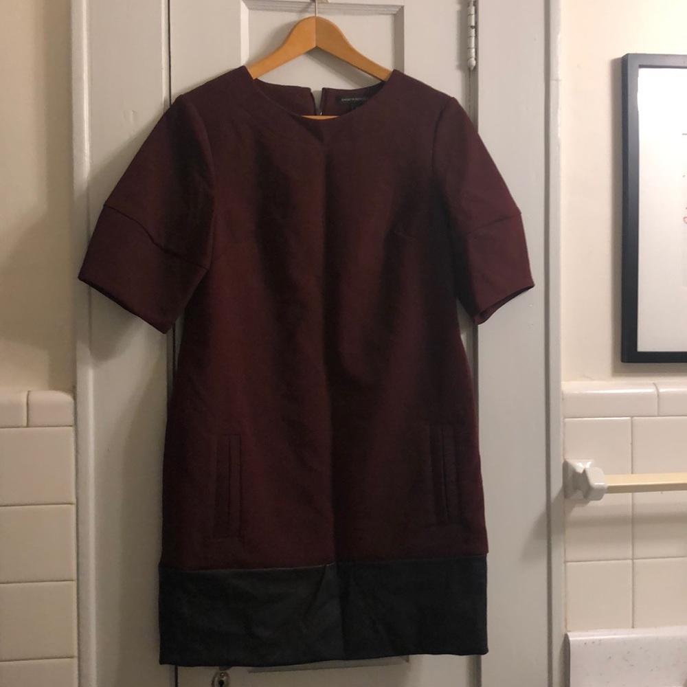 Maroon and black ‘sack’ dress